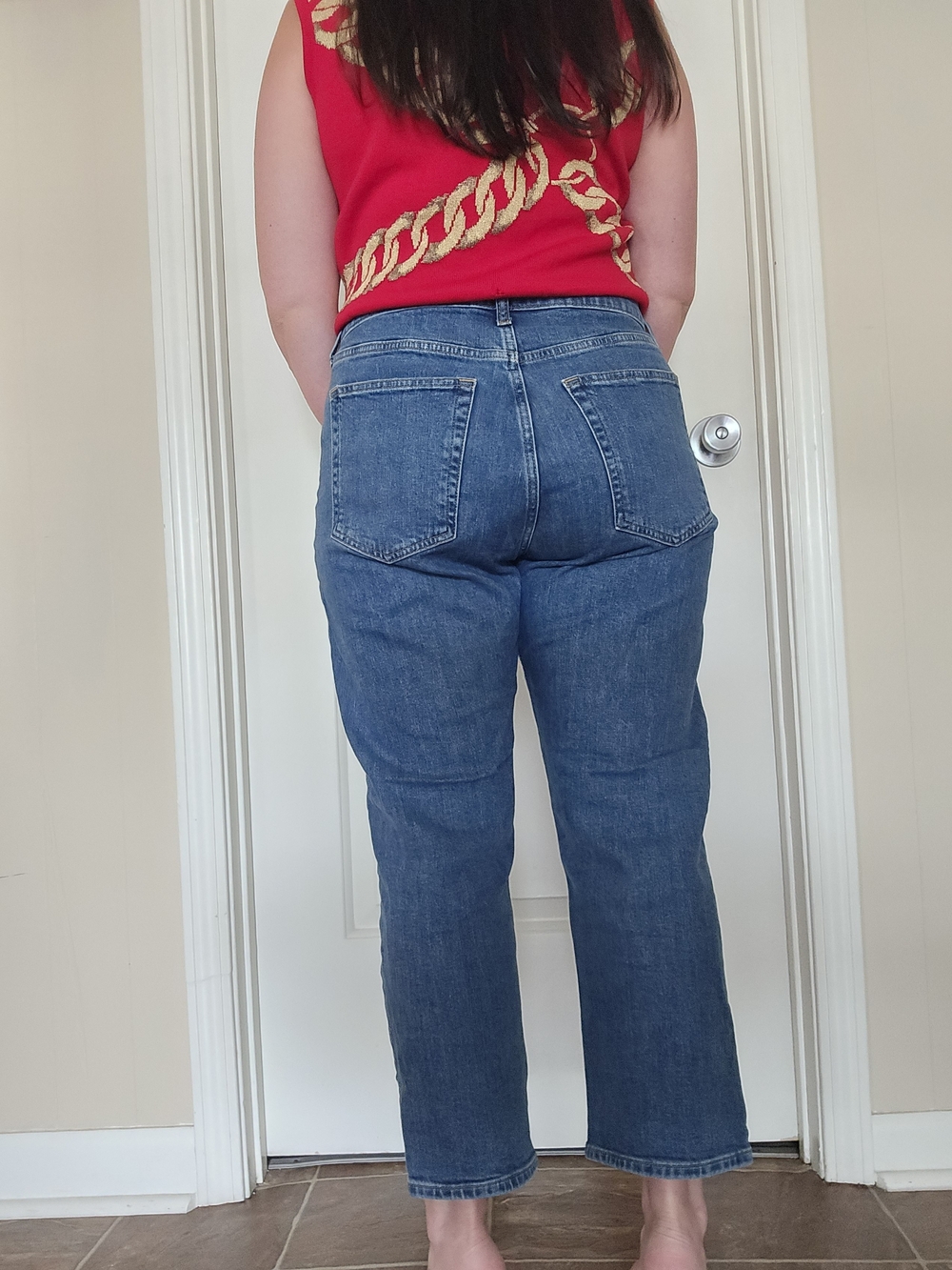GAP High-Rise Straight-Leg Jeans in Blue Size 31 Short / 12 Petite - Picture 8 of 9